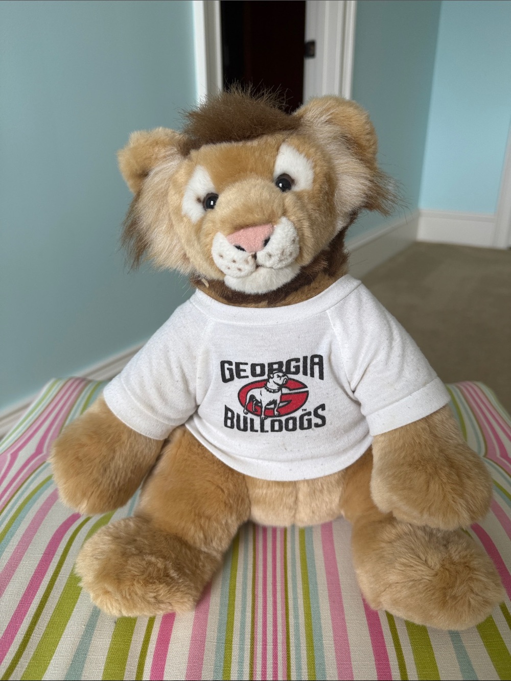 Build-A-Bear Brown Lion Plush with White Georgia Bulldogs Tee